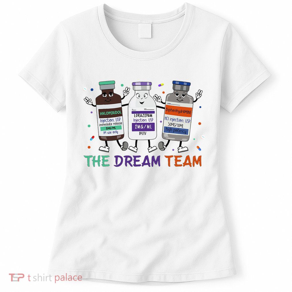 The Dream Team Retro Groovy B52 Nurse Medical Nursing Psych Womens T-Shirt