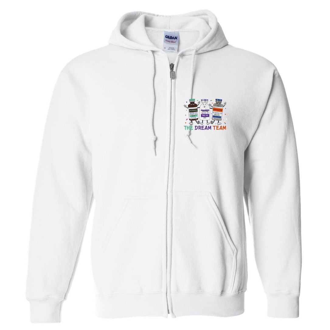 The Dream Team Retro Groovy B52 Nurse Medical Nursing Psych Full Zip Hoodie
