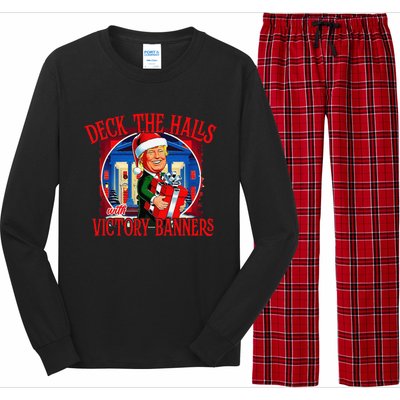 Trump Deck The Halls With Victory Banners Long Sleeve Pajama Set