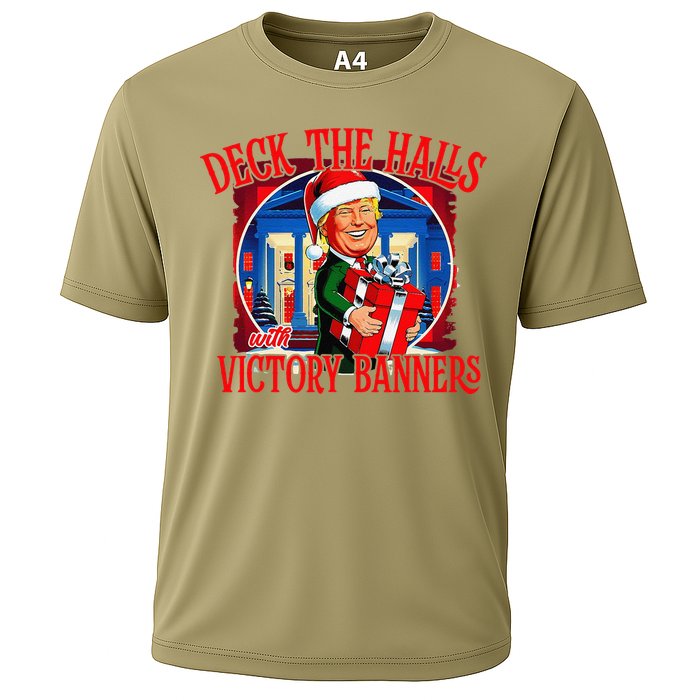 Trump Deck The Halls With Victory Banners Cooling Performance Crew T-Shirt