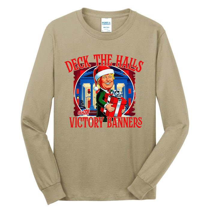 Trump Deck The Halls With Victory Banners Tall Long Sleeve T-Shirt