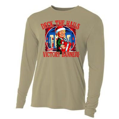 Trump Deck The Halls With Victory Banners Cooling Performance Long Sleeve Crew