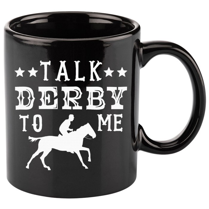 Talk Derby To Me Horse Racing Track Betting Gambling 11oz C Handle Ceramic Mug