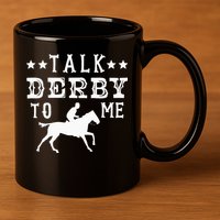Talk Derby To Me Horse Racing Track Betting Gambling 11oz C Handle Ceramic Mug