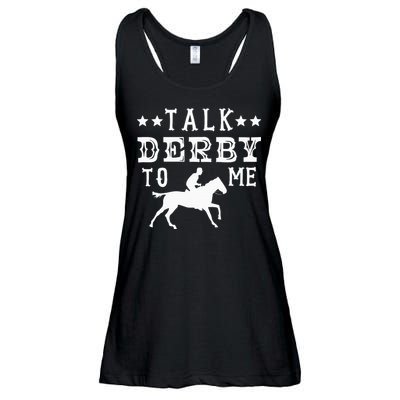 Talk Derby To Me Horse Racing Track Betting Gambling Ladies Essential Flowy Tank