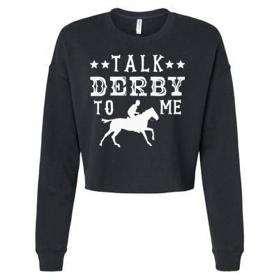 Talk Derby To Me Horse Racing Track Betting Gambling Cropped Pullover Crew