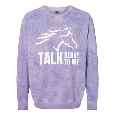 Talk Derby To Me Funny Horse Racing Colorblast Crewneck Sweatshirt