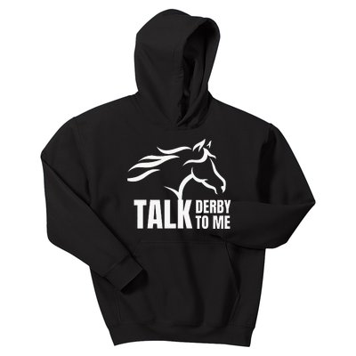 Talk Derby To Me Funny Horse Racing Kids Hoodie