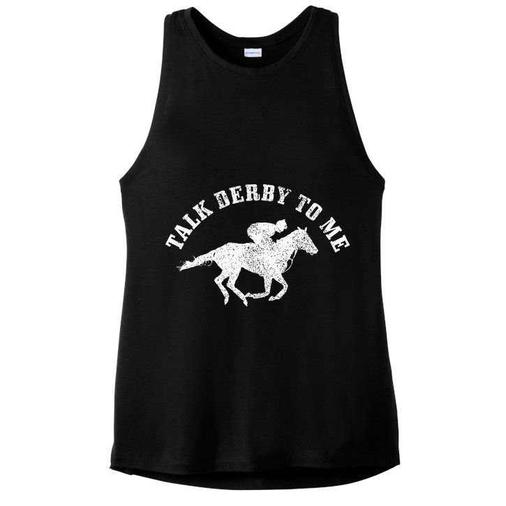 Talk Derby To Me Horse Racing Funny Gift Ladies PosiCharge Tri-Blend Wicking Tank
