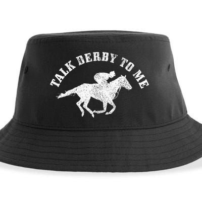 Talk Derby To Me Horse Racing Funny Gift Sustainable Bucket Hat