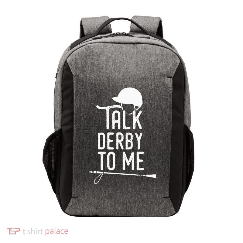 Talk Derby To Me I Horse Racing Humor Vector Backpack