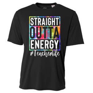 tie dye Teacher Straight Outta Energy Teacher Life Cooling Performance Crew T-Shirt