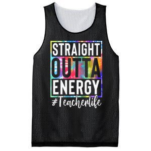 tie dye Teacher Straight Outta Energy Teacher Life Mesh Reversible Basketball Jersey Tank