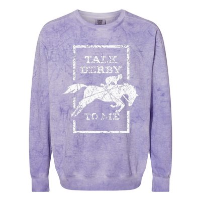 Talk Derby To Me Racing Day Colorblast Crewneck Sweatshirt