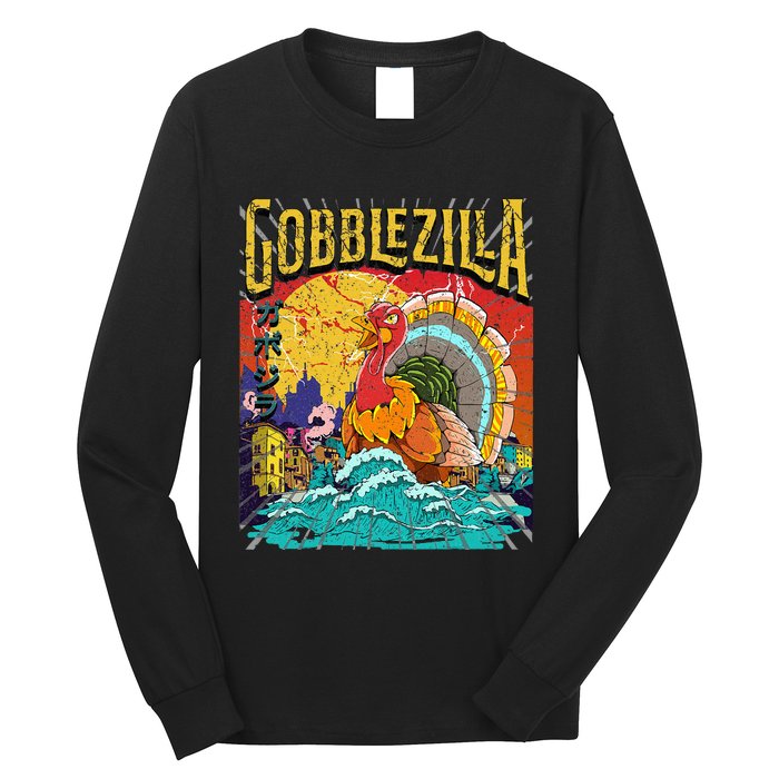 Turkey Day Thanksgiving Gobblezilla Long Sleeve Shirt