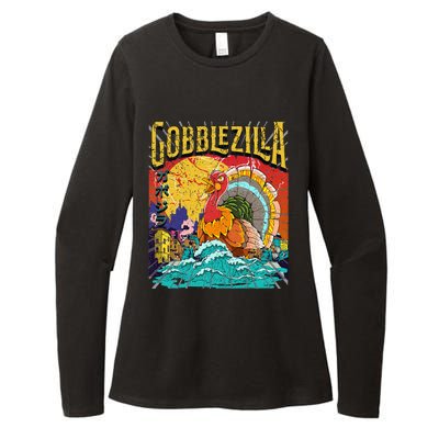 Turkey Day Thanksgiving Gobblezilla Womens CVC Long Sleeve Shirt