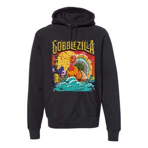 Turkey Day Thanksgiving Gobblezilla Premium Hoodie