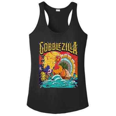 Turkey Day Thanksgiving Gobblezilla Ladies PosiCharge Competitor Racerback Tank