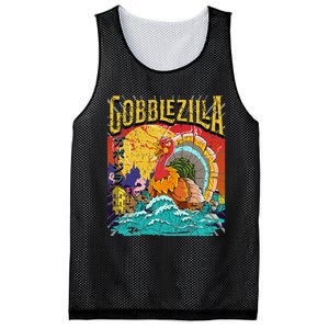 Turkey Day Thanksgiving Gobblezilla Mesh Reversible Basketball Jersey Tank