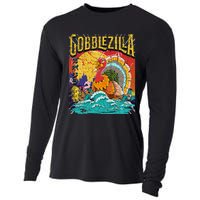 Turkey Day Thanksgiving Gobblezilla Cooling Performance Long Sleeve Crew