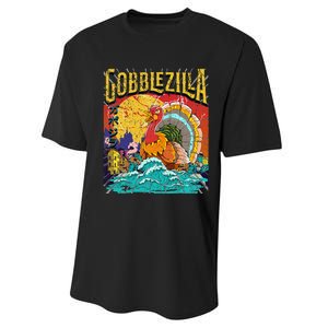 Turkey Day Thanksgiving Gobblezilla Performance Sprint T-Shirt