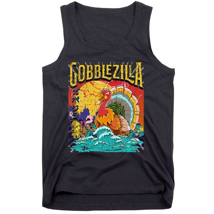 Turkey Day Thanksgiving Gobblezilla Tank Top