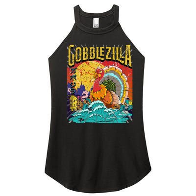 Turkey Day Thanksgiving Gobblezilla Women’s Perfect Tri Rocker Tank