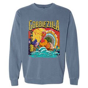 Turkey Day Thanksgiving Gobblezilla Garment-Dyed Sweatshirt