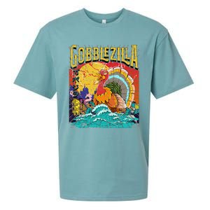 Turkey Day Thanksgiving Gobblezilla Sueded Cloud Jersey T-Shirt