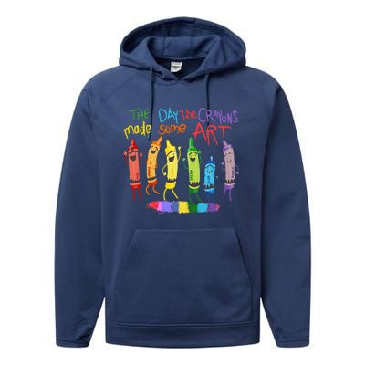 The Day The Crayons Made Some ART Teacher Art Performance Fleece Hoodie