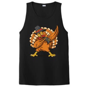 Thanksgiving Dabbing Turkey Playing Video Games Funny Gift PosiCharge Competitor Tank