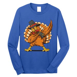 Thanksgiving Dabbing Turkey Playing Video Games Funny Gift Long Sleeve Shirt