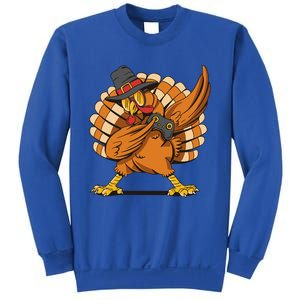 Thanksgiving Dabbing Turkey Playing Video Games Funny Gift Sweatshirt