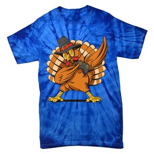 Thanksgiving Dabbing Turkey Playing Video Games Funny Gift Tie-Dye T-Shirt