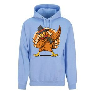 Thanksgiving Dabbing Turkey Playing Video Games Funny Gift Unisex Surf Hoodie