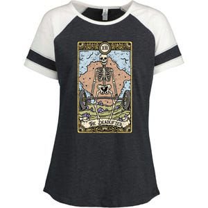 The Deadlifter Tarot Card I Fortune Teller I Deadlift Cool Gift Enza Ladies Jersey Colorblock Tee