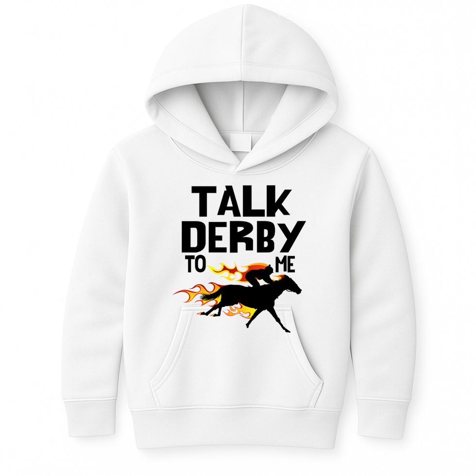 Talk Derby To Me Horse Racing Jockey Louisville Kentucky Gift Kids Hoodie