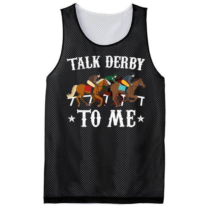 Talk Derby To Me Horse Racing Gift Mesh Reversible Basketball Jersey Tank