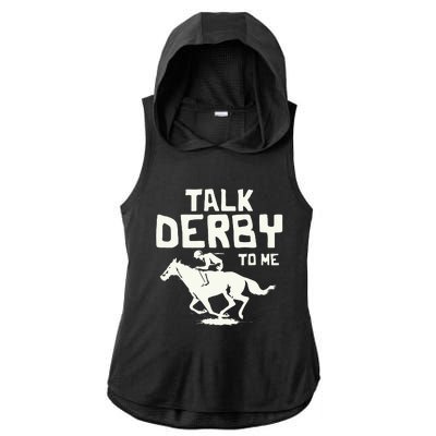 Talk Derby To Me Racing Day Ladies PosiCharge Tri-Blend Wicking Draft Hoodie Tank