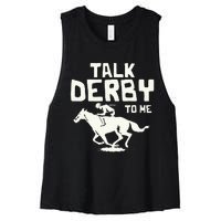 Talk Derby To Me Racing Day Women's Racerback Cropped Tank