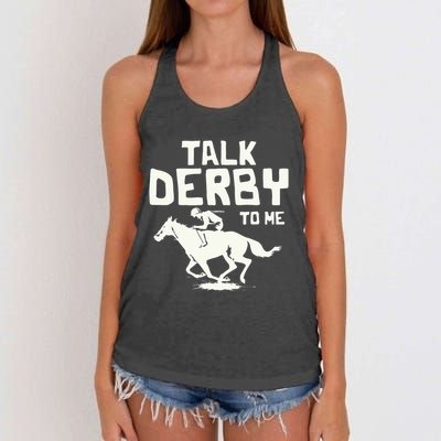 Talk Derby To Me Racing Day Women's Knotted Racerback Tank