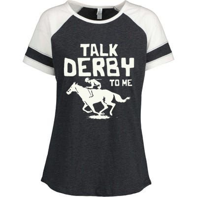 Talk Derby To Me Racing Day Enza Ladies Jersey Colorblock Tee