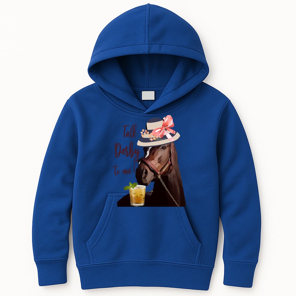 Talk Derby To Me Mint Juleps Derby Horse Racing Cute Gift Kids Hoodie