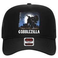 Turkey Day Thanksgiving Gobblezilla High Crown Mesh Back Trucker Hat