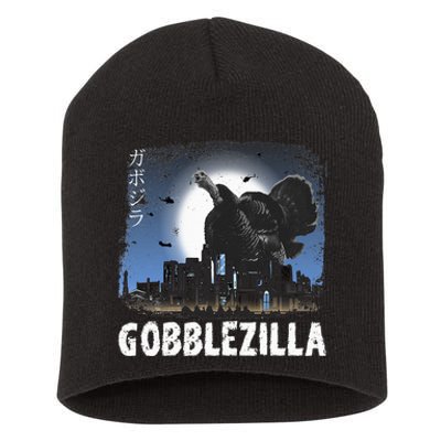 Turkey Day Thanksgiving Gobblezilla Short Acrylic Beanie