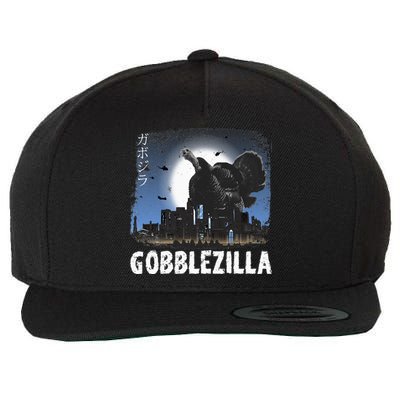 Turkey Day Thanksgiving Gobblezilla Wool Snapback Cap