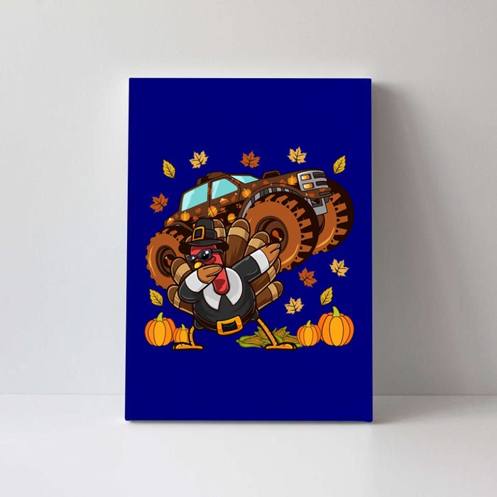 Thanksgiving Dabbing Turkey Monster Truck Gift Canvas