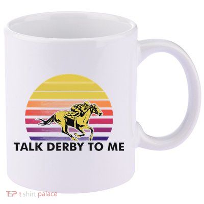 Talk Derby To Me Horse Racing Jockeys Sunset Race 11oz C Handle Ceramic Mug