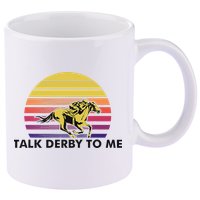Talk Derby To Me Horse Racing Jockeys Sunset Race 11oz C Handle Ceramic Mug