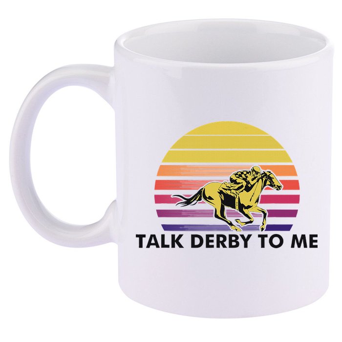 Talk Derby To Me Horse Racing Jockeys Sunset Race 11oz C Handle Ceramic Mug